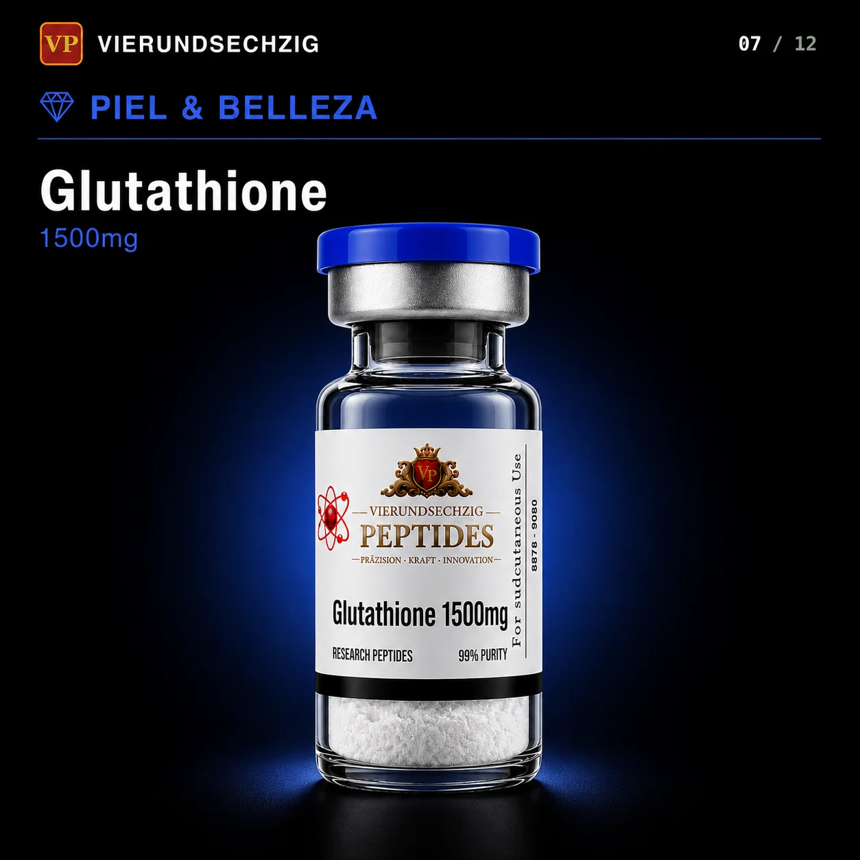 Glutathione 1500mg — vial de Piel & Belleza